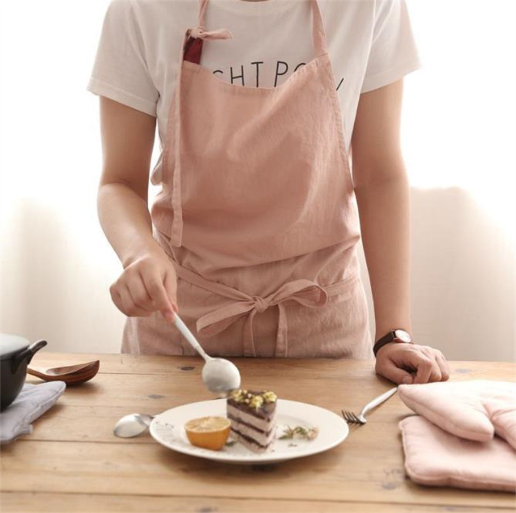 今だけ数量限定大特価セール  エプロン コットン 小さい新鮮な ポケット付き 薄手 大人エプロン 新品