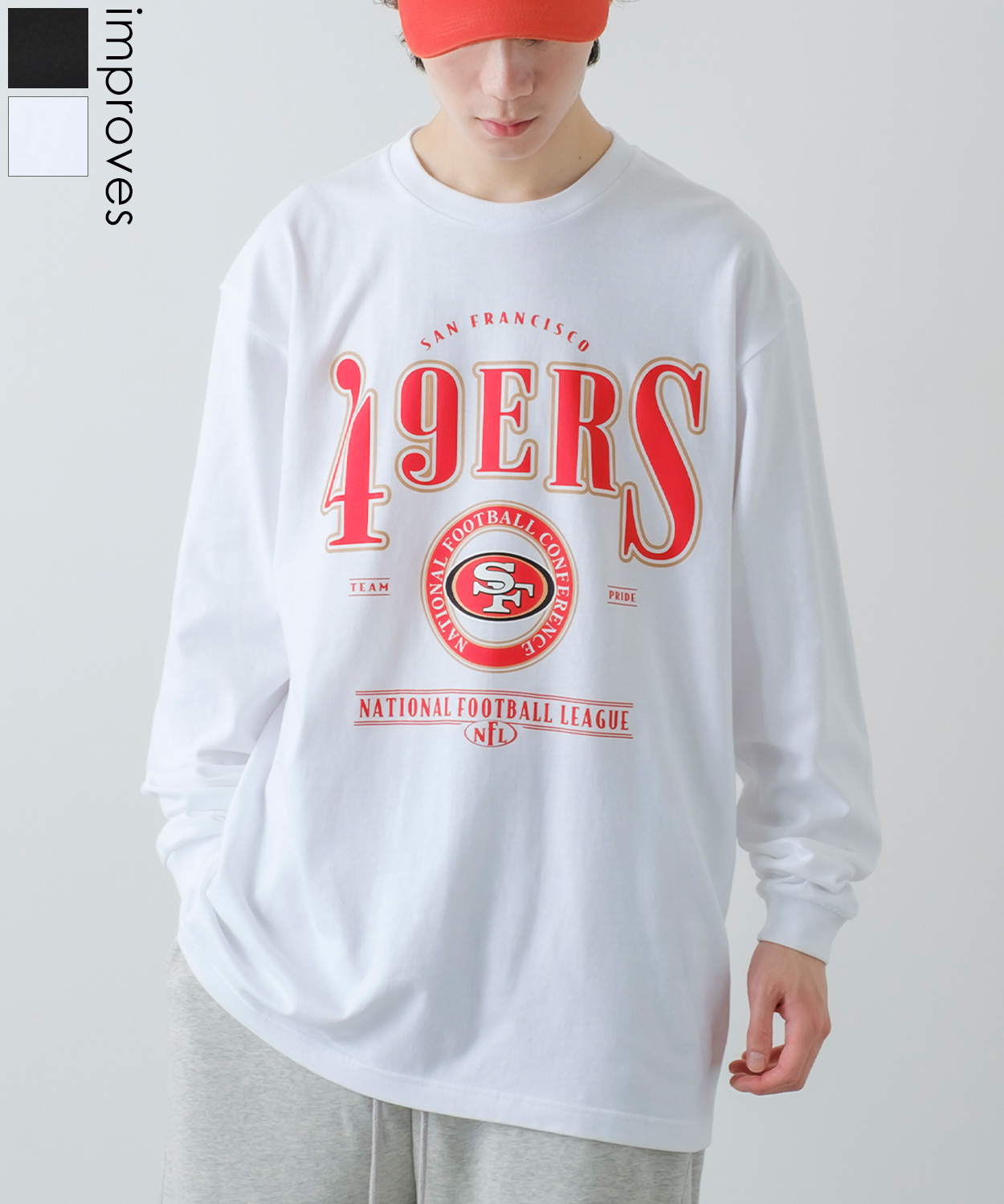 【NFL】別注 長袖サンフランシスコ・49ersプリントTシャツ