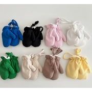 冬 韓国風   キャップ 新作ハット子供用   ニット 手袋   おしゃれ    2-6歳用 8色