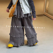 2025秋新作  韓国風子供服  キッズ服   ズボン   女の子   カジュアル   ロングパンツ  2色