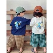 夏 韓国風子供服    トップス　 Tシャツ  キッズ  半袖  べビー服   男女兼用 2色
