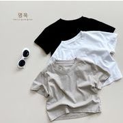 2023夏人気   韓国風子供服    キッズ    ベビー服     Tシャツ   トップス    半袖   男女兼用   3色