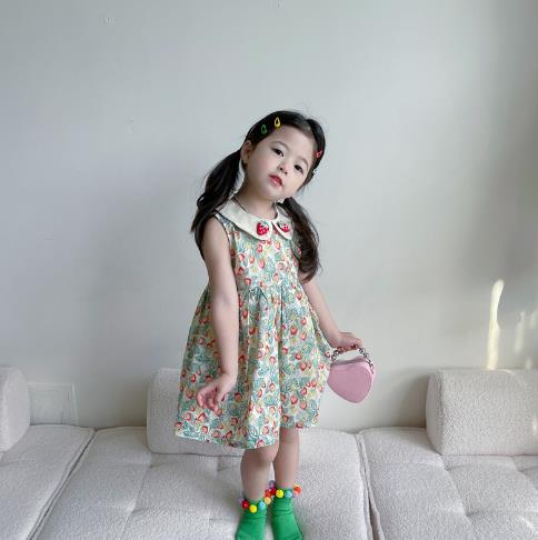 2023夏人気   韓国風子供服    キッズ   ベビー服    プリンセス   袖なし    ファッション     ワンピース
