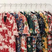 ハワイ  アロハシャツ  メンズ   レディース   半袖  シャツコート   カジュアルシャツ   花柄  おしゃれ