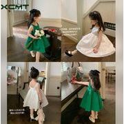 2023夏人気   韓国風子供服   キッズ   ベビー服   ワンピース  プリンセス  袖なし  トップス  2色