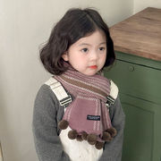 2024冬新作  韓国風子供服   キッズ服   子供用      ニット  マフラー  4色   138*18CM