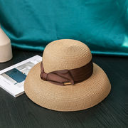 麦わら帽子大庇レディースサンバイザー帽子リゾート観光帽子夏海辺の旅ランプフード