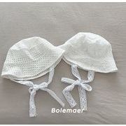 2024  韓国風   子供帽子 ベビー用 花柄 赤ちゃん    レース  キャップ    ハット キッズ 帽子3色