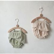 ins 夏新作  韓国風子供服   セットアップ   赤ちゃん  ストライプ  Tシャツ+ショートパンツ