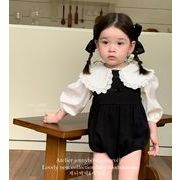 2024 ins秋人気  韓国風子供服   トップス    シャツ   or   ブラック  サロペット  ロンパース