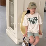 2025夏新作  韓国風子供服  キッズ服    トップス   半袖   Tシャツ   カジュアル  男女兼用   3色