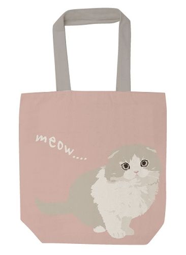 愛くるしい猫のイラストバッグ！猫ファスナートートバッグ