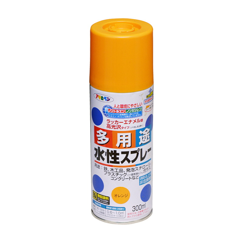 アサヒペン 水性多用途スプレー 300ML オレンジ
