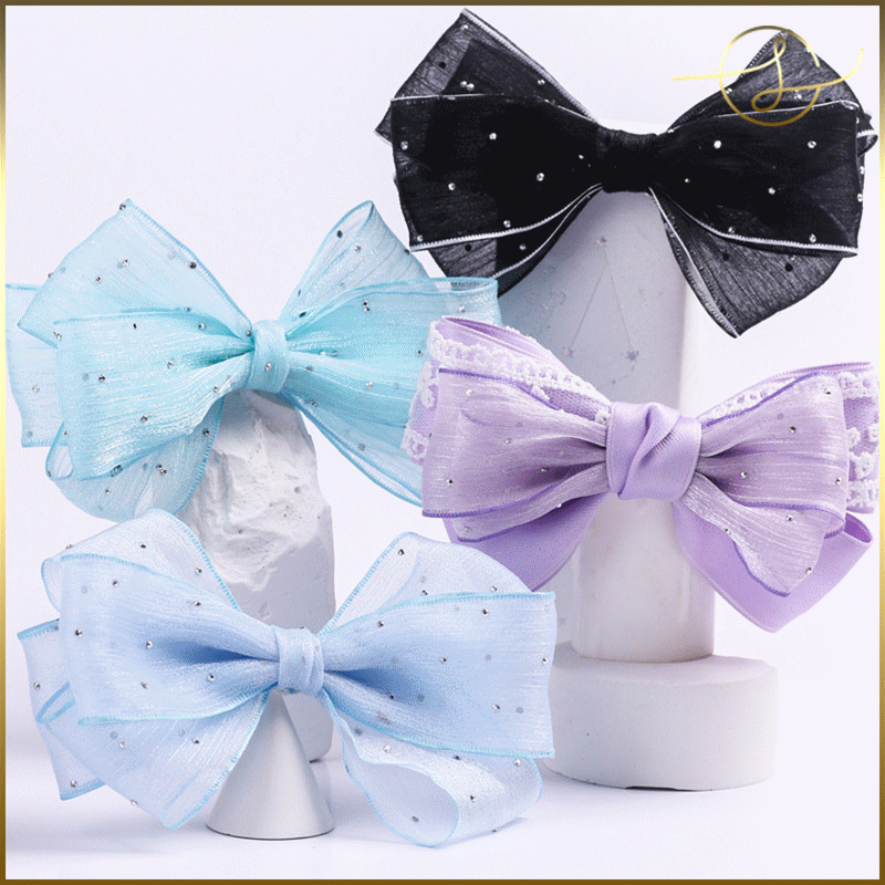 【8色】リボンテープ シルバードッド 水玉模様 透け感 ラッピング プレゼント ギフト 花束包装 手芸材料