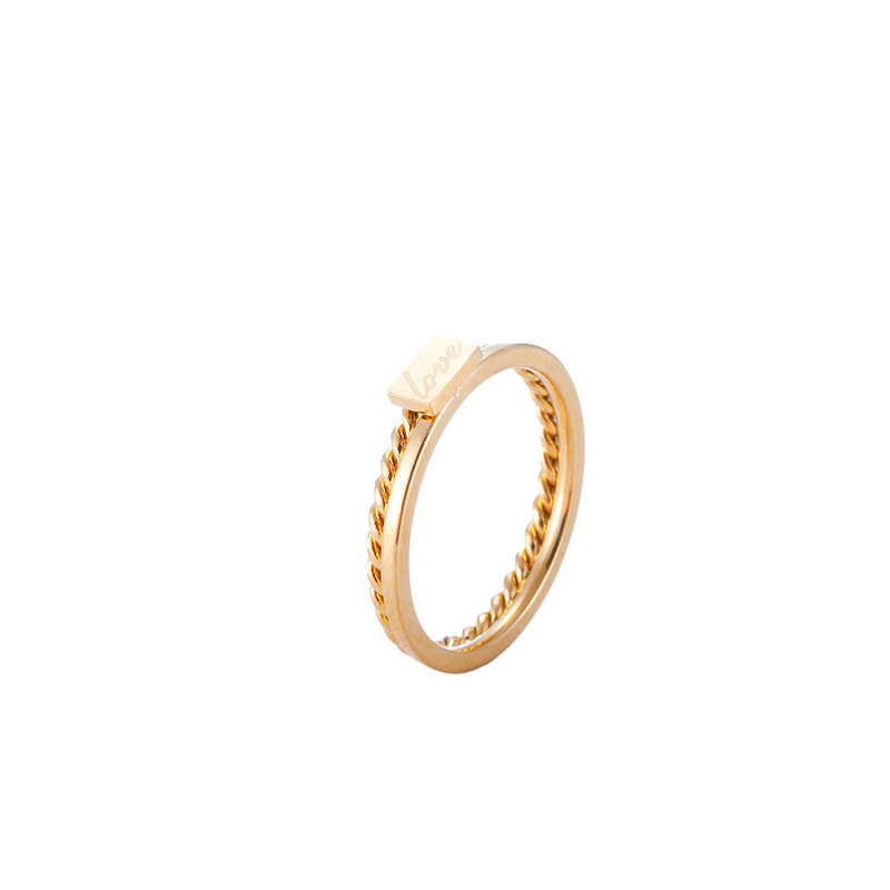 おしゃれシンプル 欧米ニッチ気品 感ある指輪デザインゴールドめっきで マルチペアレディースリング
