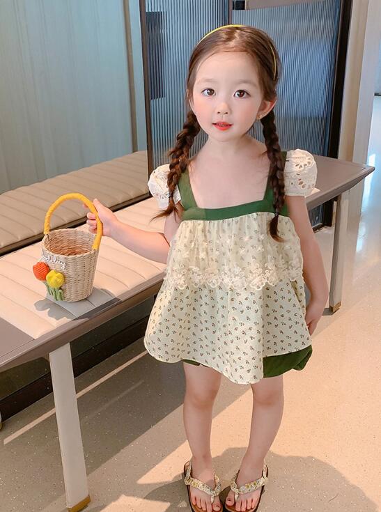 子供服　女の子　夏服　２点セット　セットアップ　半袖　可愛い　韓国風  90cm-140cm