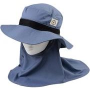 【UVカット加工】ガーデニング帽子 フェイスガード ブルーグレー 4008880-06