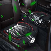 車用 クールシート ファン カバー クッション 2023年 三段階風量調節 3Dメッシュ PU皮製 車用12V ブラック