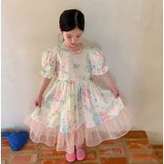 2023 韓国風子供服 子供服 ワンピース 花柄 トップス 半袖 ベビー服 キッズ かわいい 女の子