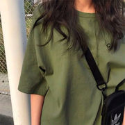 夏　トップス　Tシャツ　半袖　韓国ファッション　レディース 　薄手　ゆったり　刺繍