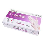 TKJP ニトリル手袋 食品衛生法適合 使いきりタイプ パウダーフリー 白 Sサイズ 1箱