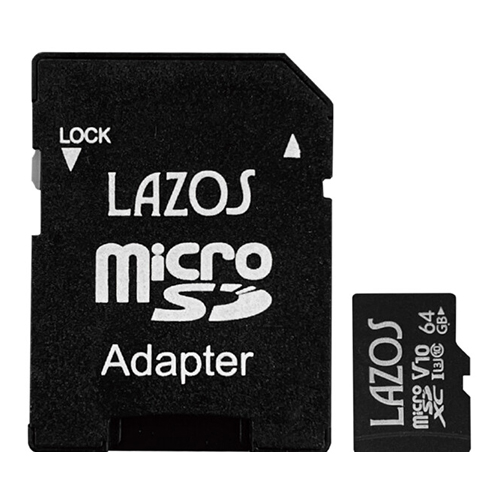 【20個セット】 Lazos 高耐久microSDカード 64GB 紙パッケージ L-B6