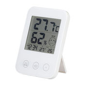 YAZAWA 熱中症・インフルエンザ警報付きデジタル温湿度計 ホワイト DO05WH