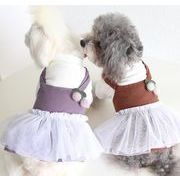 新作 INS ペット用品   ネコ雑貨   犬服  猫犬兼用 ワンピース  ペット服  可愛い2色