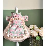 花柄 ドレス 手作り犬服 猫服   ネコ雑貨  ペット服 ペット用品  ワンピース 犬用品 ドッグウェア