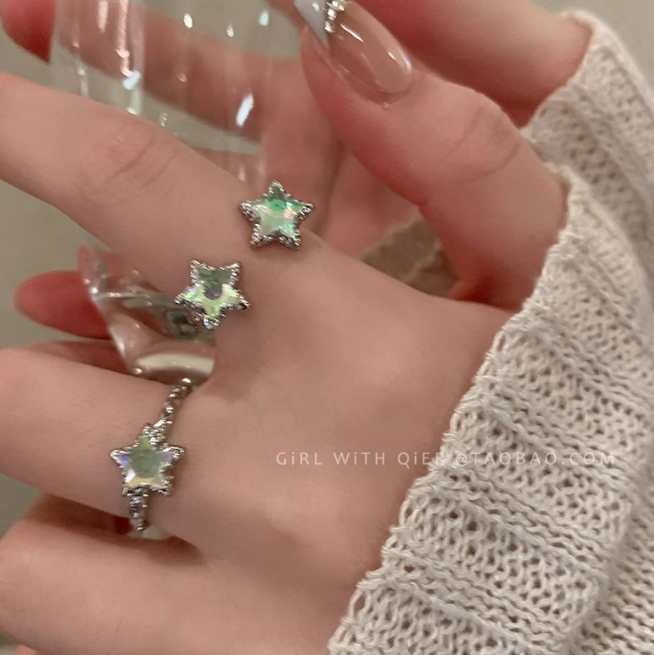 星型  韓国風  アクセサリー リング  指輪   レディース  開口指輪  ファッション小物