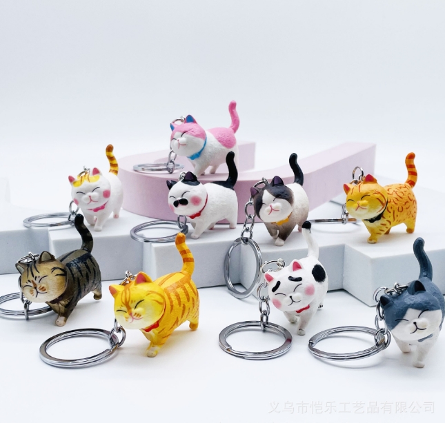 新作   猫のキーホルダー    猫雑貨   可愛い   スマホケース     バッグのストラップ   装飾品  9色