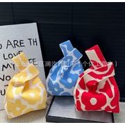 韓国風   レディース  ハンドバッグ   ニットバッグ   大容量   バッグ  花柄   3色