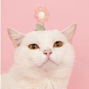 新作  ペット用品  可愛い     ネコ雑貨  犬用ヘアアクセサリー 花柄  ペット用ヘアピン  2色