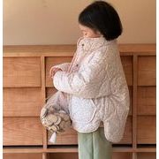 冬新作   韓国風子供服  両面  ピンク / 花柄    コート  長袖  トップス  暖かい服    綿入れの着物