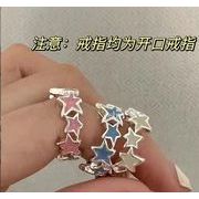 星型   韓国風   アクセサリー  リング   指輪   雑貨    レディース  開口指輪   ファッション小物 3色