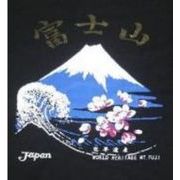 FJK 日本のTシャツ お土産 Tシャツ 富士山 黒 Lサイズ BA-14-L