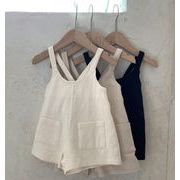 2023夏新作 韓国子供服  可愛い ベビー服   吊りパンツ サロペット パンツ   韓国風  3色  80-130CM