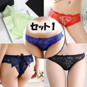 ショーツ 福袋 5枚入り  美尻パンツ 花柄 レース下着 Tバック レディース