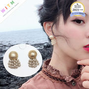 フリンジ 真珠 ピアス 耳飾り レディース 高級感 ファッション 設計感 シンプル