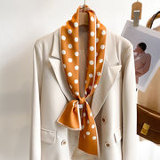 ドットタイスカーフ　夏 　12*148cm  　ベルトスカーフ　多用途ヘア結び　バッグ飾り　韓国ファッション