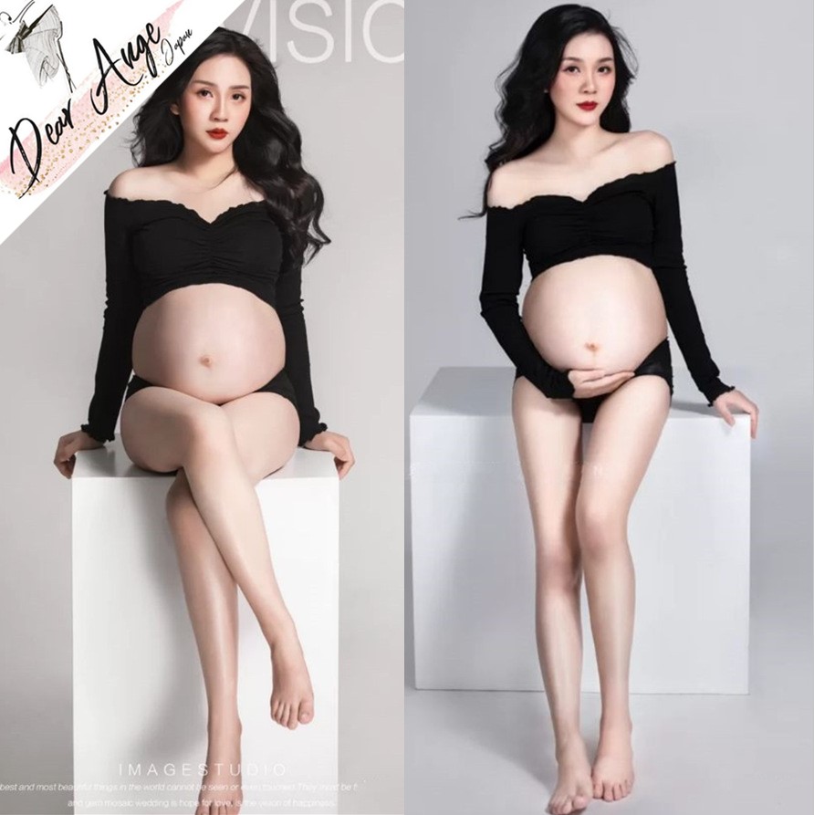 マタニティ 撮影用 ドレス 産前  妊娠中  記念写真  オフショルダー パンツ　セット　マタニティフォト