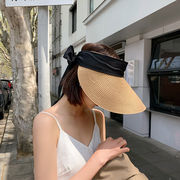 エレガントサンバイザー　リボンき　UVカット　バカンス　小顔　ゴルフ　韓国ファッション