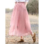 待望の再入荷です 荷花弁 気質 タッセル 文芸 ハイウエスト ロングスカート ギャザリング 新品