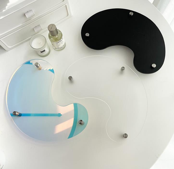 INS  人気  レトロ  鏡  不規則 インテリア  皿を捧げる  アクリル  トレイ  置物を飾る  創意撮影装具