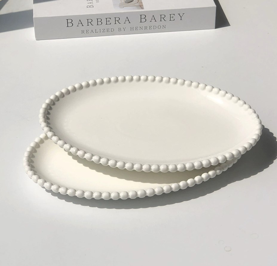 トレイ    置物    飾り盤    セラミック皿   撮影道具   純白デザート皿