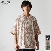【2023年夏の新作】フラワープリントオープンカラー半袖カジュアルシャツ／MinoriTY