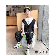 韓国子供服 男の子 夏服 セットアップ カジュアル ゆったり 2点セット 半袖 Tシャツ + パンツ