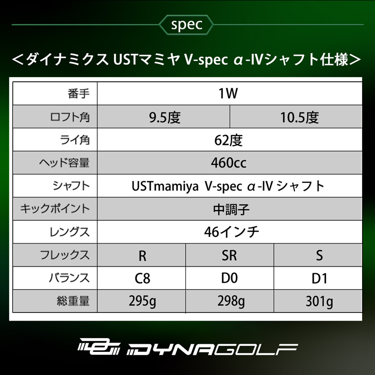 適合ドライバー】ダイナミクス USTマミヤ V-SPEC α-4シャフト 仕様 ライズ 株式会社 問屋・仕入れ・卸・卸売の専門【仕入れならNETSEA】