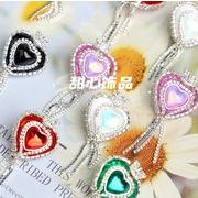 ハート型 ストーン付き  ビーズパーツ 穴あり デコパーツ  手芸diy  チェーンパーツ  DIY用デコレーション
