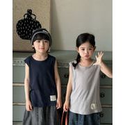 人気新品韓国風子供服  Tシャツ ノースリーブキッズ服   トップス　2色